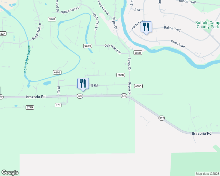 map of restaurants, bars, coffee shops, grocery stores, and more near 114 Division Road in Lake Jackson