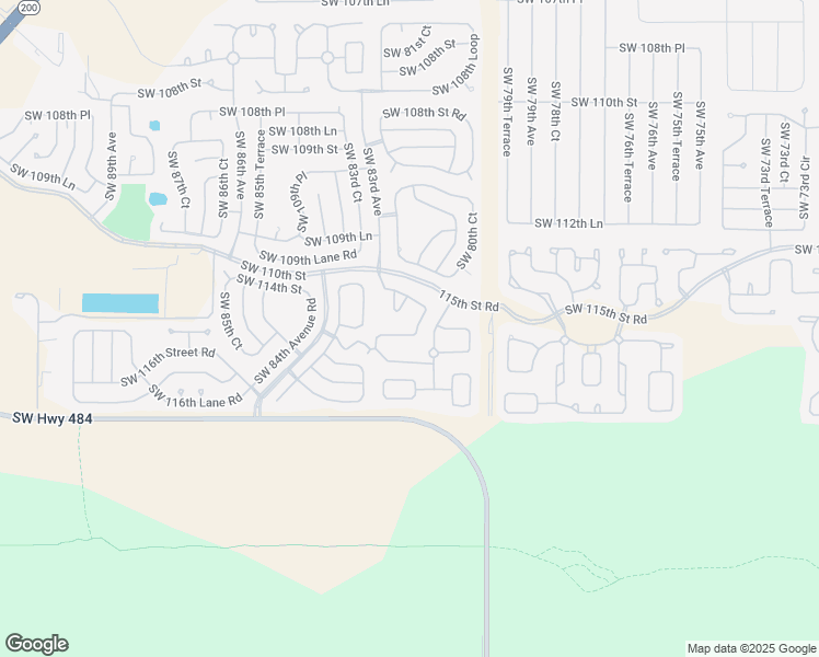 map of restaurants, bars, coffee shops, grocery stores, and more near 11480 Southwest 82nd Court Road in Ocala
