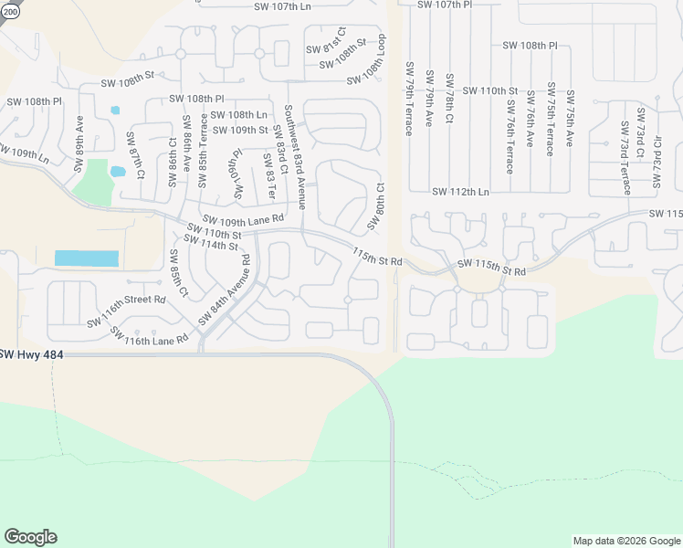 map of restaurants, bars, coffee shops, grocery stores, and more near 11480 Southwest 82nd Court Road in Ocala