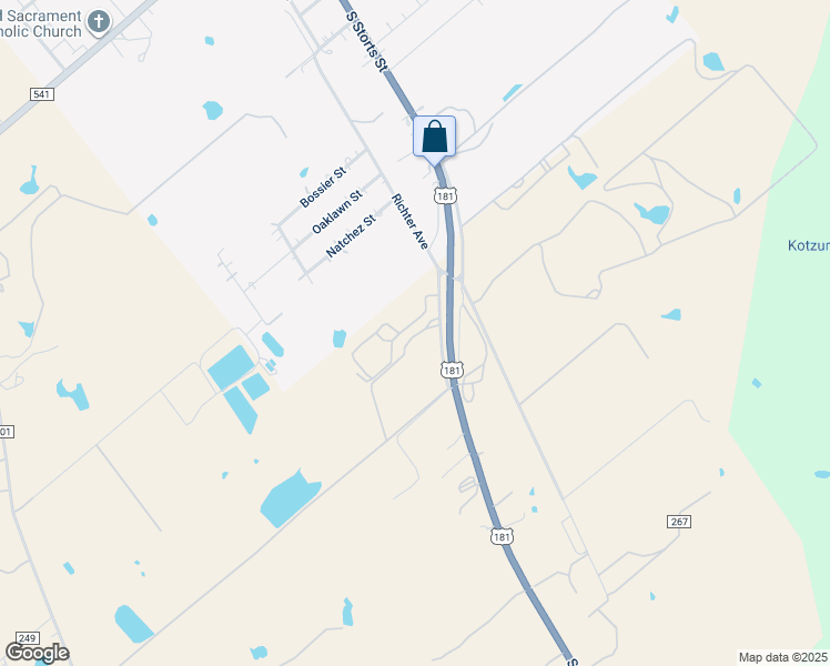 map of restaurants, bars, coffee shops, grocery stores, and more near 6618 U.S. 181 in Falls City