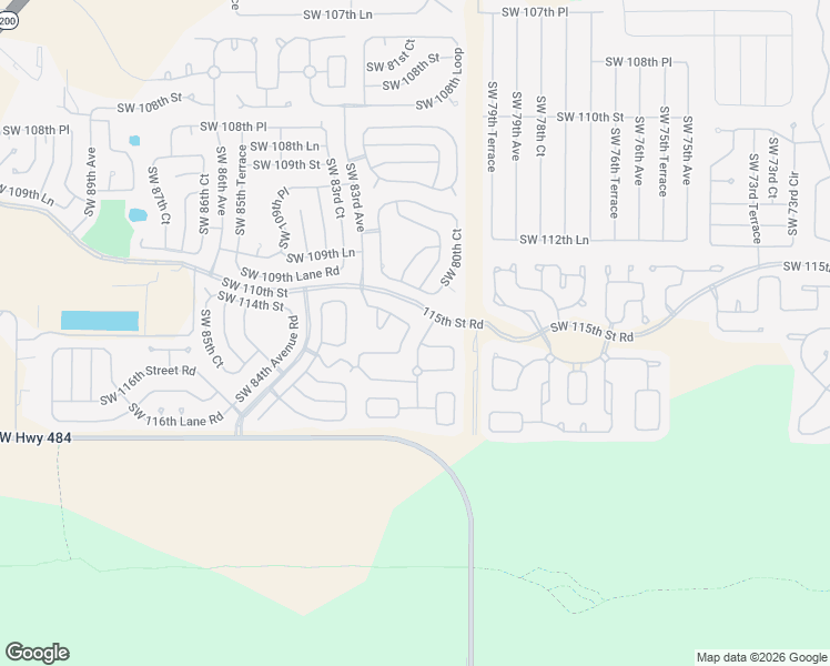 map of restaurants, bars, coffee shops, grocery stores, and more near 8006 Southwest 115th Loop in Ocala