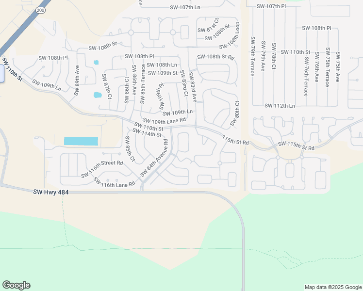 map of restaurants, bars, coffee shops, grocery stores, and more near 11496 Southwest 82nd Terrace in Ocala