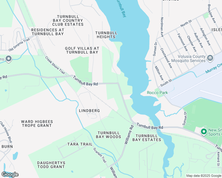 map of restaurants, bars, coffee shops, grocery stores, and more near 2324 Turnbull Bay Road in New Smyrna Beach