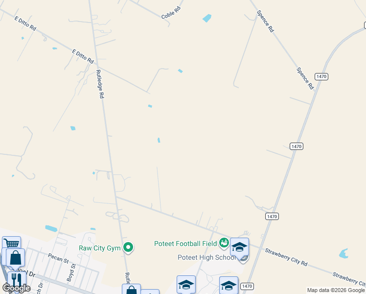 map of restaurants, bars, coffee shops, grocery stores, and more near 428 Horton Lane in Poteet