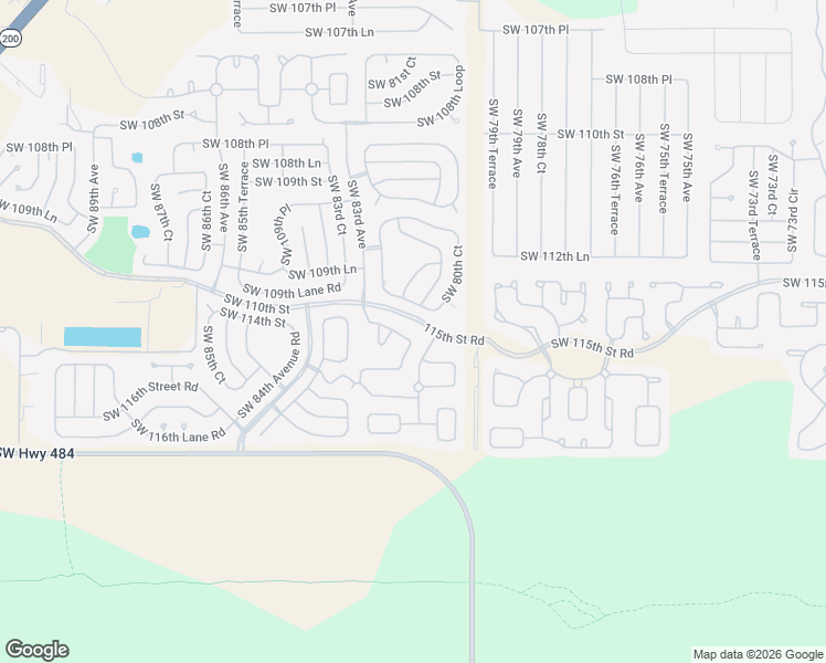map of restaurants, bars, coffee shops, grocery stores, and more near 11439 Southwest 82nd Court Road in Ocala