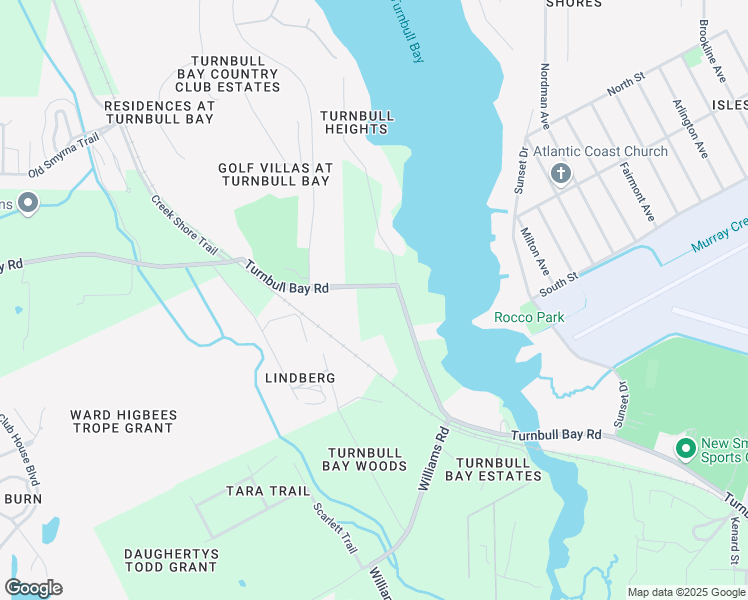 map of restaurants, bars, coffee shops, grocery stores, and more near 2324 Turnbull Bay Road in New Smyrna Beach