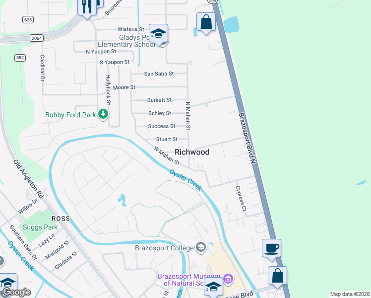 map of restaurants, bars, coffee shops, grocery stores, and more near 203 North Mahan Street in Richwood