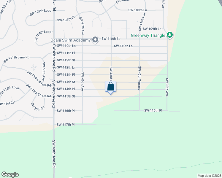 map of restaurants, bars, coffee shops, grocery stores, and more near Southwest 43rd Court in Ocala