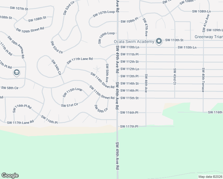 map of restaurants, bars, coffee shops, grocery stores, and more near 4926 Southwest 114th Street Road in Ocala