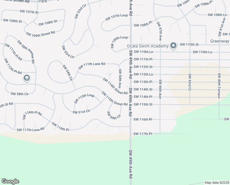 map of restaurants, bars, coffee shops, grocery stores, and more near 5024 Southwest 114th Street Road in Ocala