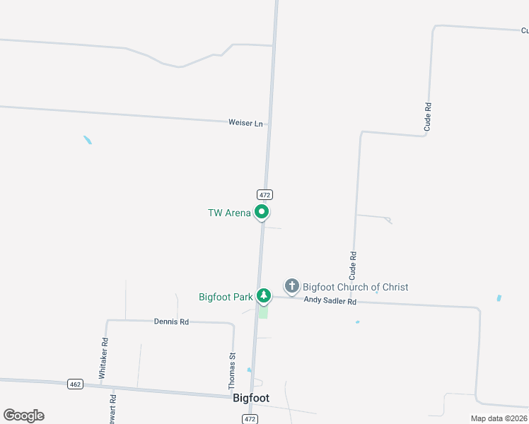 map of restaurants, bars, coffee shops, grocery stores, and more near 14583 Farm to Market Road 472 in Bigfoot