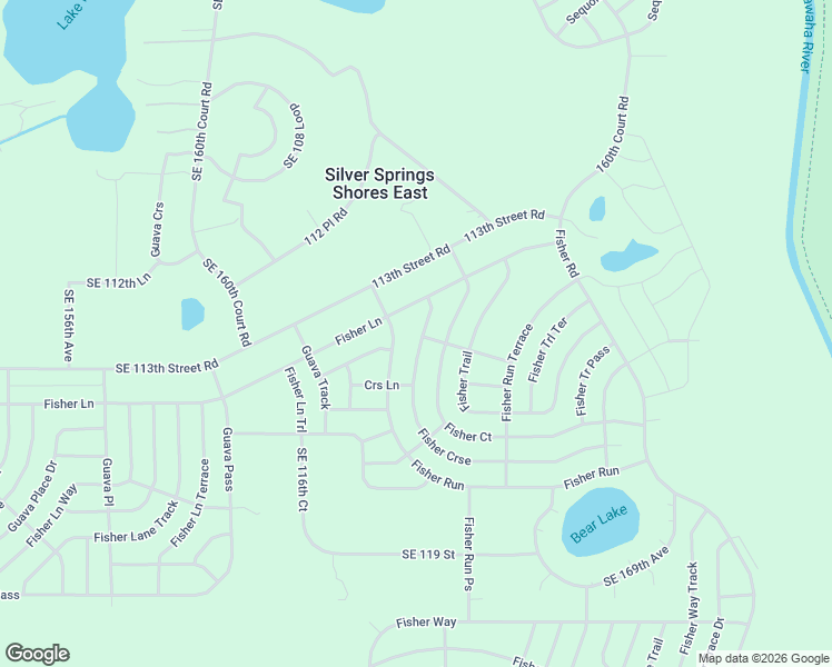 map of restaurants, bars, coffee shops, grocery stores, and more near Fisher Trail Court in Ocklawaha