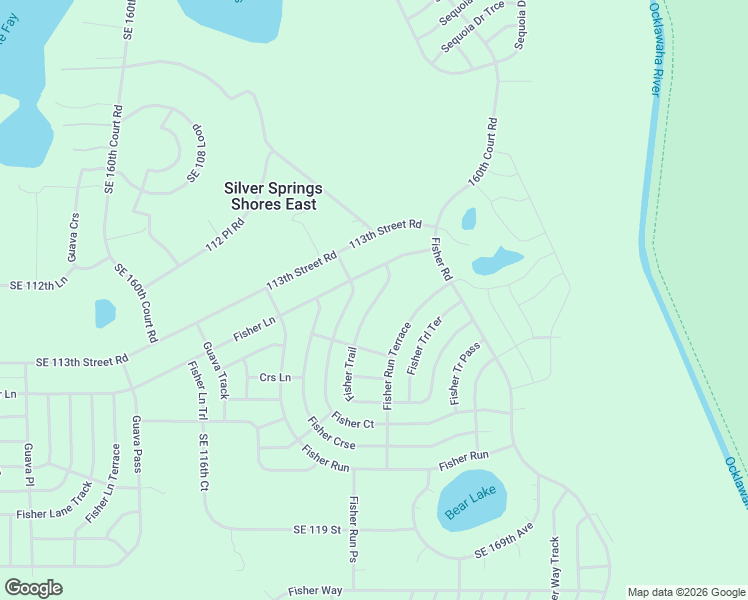 map of restaurants, bars, coffee shops, grocery stores, and more near 75 Fisher Trail in Ocklawaha