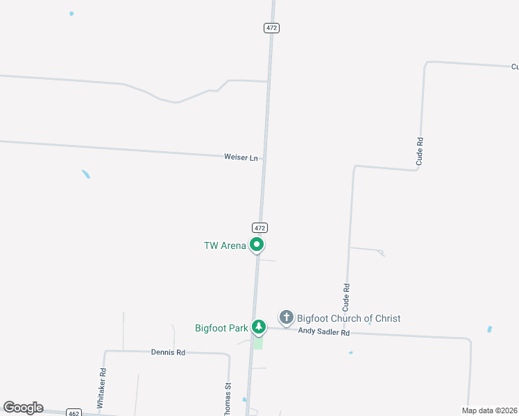 map of restaurants, bars, coffee shops, grocery stores, and more near 14583 Farm to Market Road 472 in Bigfoot