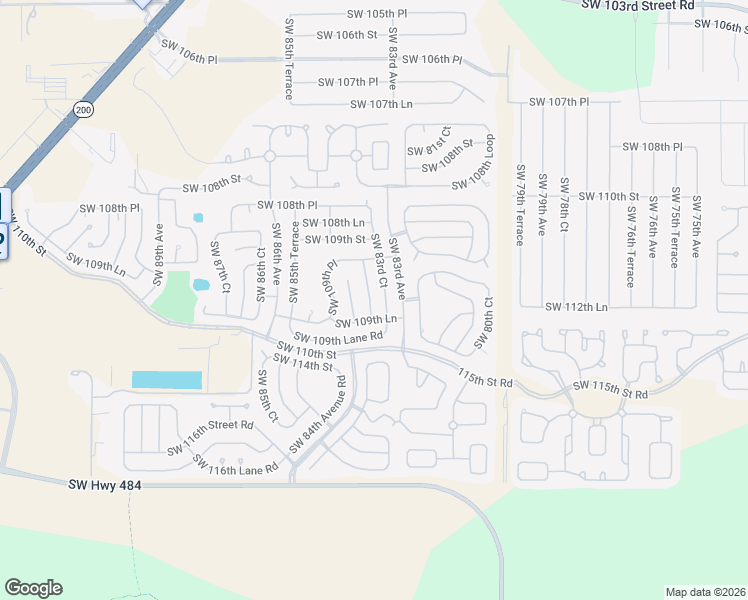 map of restaurants, bars, coffee shops, grocery stores, and more near 10943 Southwest 83rd Terrace in Ocala