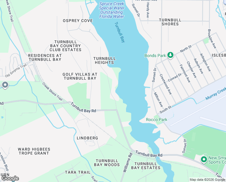 map of restaurants, bars, coffee shops, grocery stores, and more near 1809 Bayview Drive in New Smyrna Beach