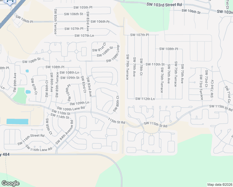 map of restaurants, bars, coffee shops, grocery stores, and more near 8011 Southwest 109th Place Road in Ocala