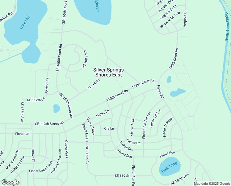 map of restaurants, bars, coffee shops, grocery stores, and more near 16345 Southeast 113th Street Road in Ocklawaha