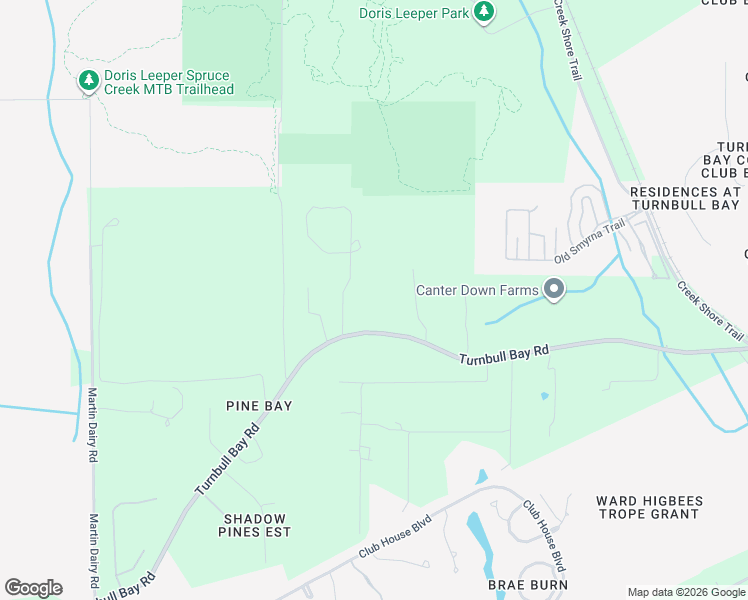 map of restaurants, bars, coffee shops, grocery stores, and more near 2881 Turnbull Bay Road in New Smyrna Beach