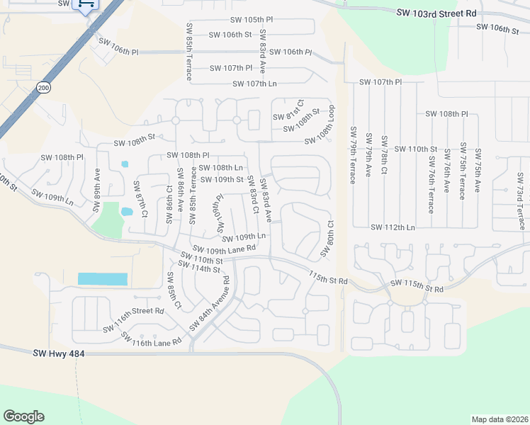 map of restaurants, bars, coffee shops, grocery stores, and more near 10932 Southwest 83rd Avenue in Ocala