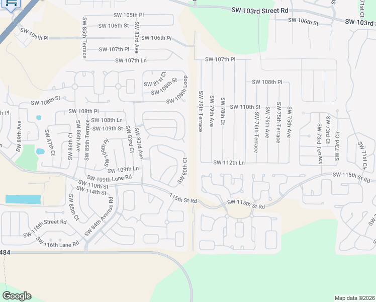 map of restaurants, bars, coffee shops, grocery stores, and more near 8011 Southwest 109th Place Road in Ocala