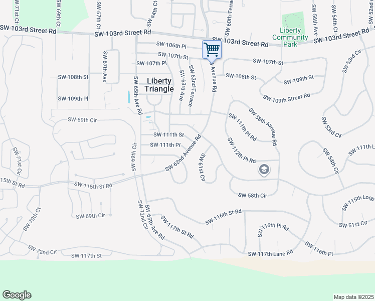 map of restaurants, bars, coffee shops, grocery stores, and more near Southwest 111th Place in Ocala