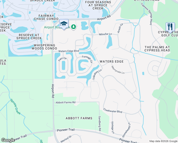 map of restaurants, bars, coffee shops, grocery stores, and more near 1837 Forough Circle in Port Orange