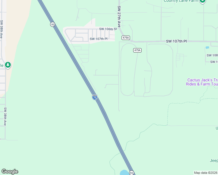 map of restaurants, bars, coffee shops, grocery stores, and more near 11180 Southwest 27th Avenue in Ocala