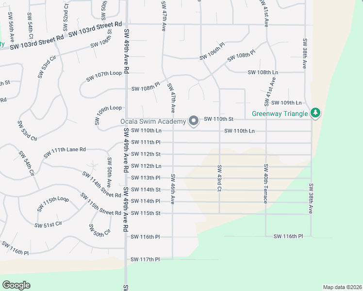 map of restaurants, bars, coffee shops, grocery stores, and more near 4555 Southwest 111th Place in Ocala