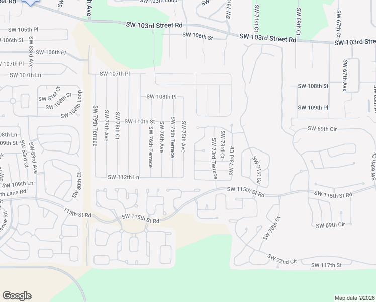 map of restaurants, bars, coffee shops, grocery stores, and more near 11098 Southwest 73rd Circle in Ocala