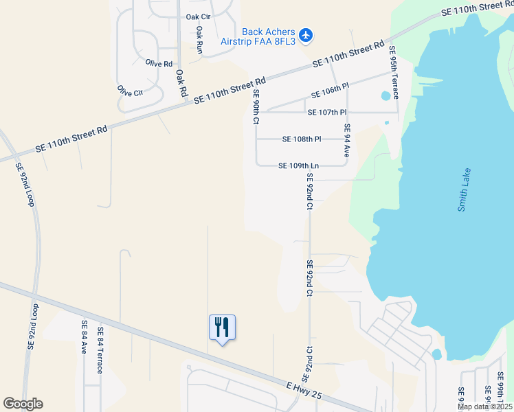 map of restaurants, bars, coffee shops, grocery stores, and more near 11124 SE 92nd Ct in Belleview