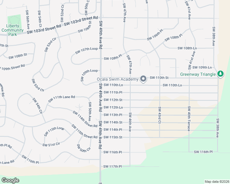 map of restaurants, bars, coffee shops, grocery stores, and more near 4749 Southwest 111th Place in Ocala