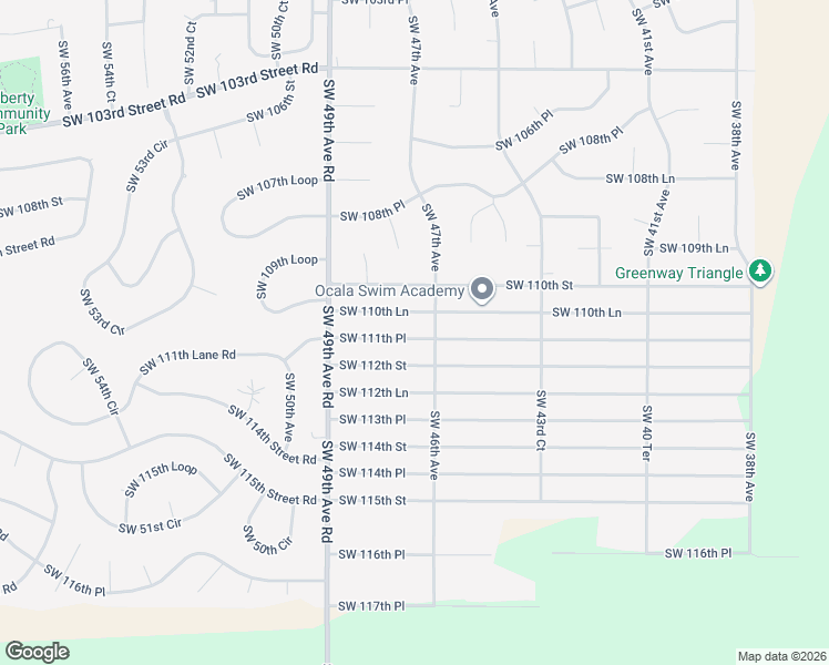 map of restaurants, bars, coffee shops, grocery stores, and more near 4677 Southwest 111th Place in Ocala