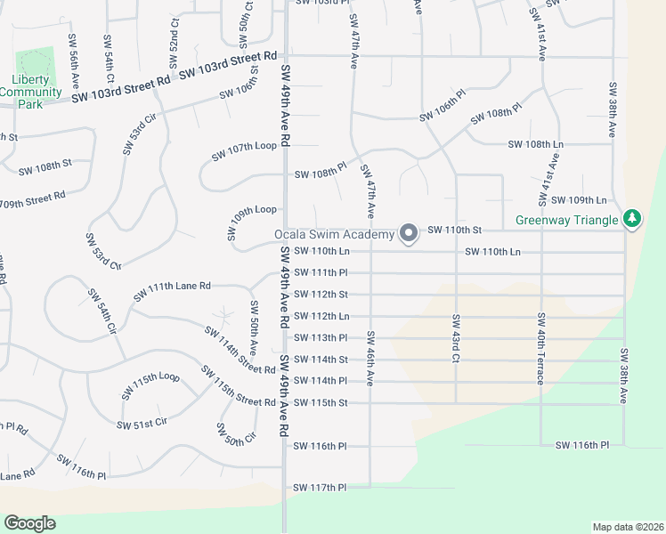 map of restaurants, bars, coffee shops, grocery stores, and more near 4749 Southwest 111th Place in Ocala