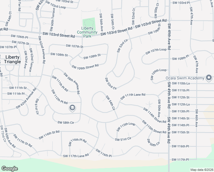 map of restaurants, bars, coffee shops, grocery stores, and more near 10908 Southwest 53rd Circle in Ocala