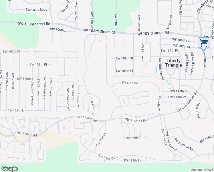 map of restaurants, bars, coffee shops, grocery stores, and more near 11048 Southwest 71st Terrace Road in Ocala