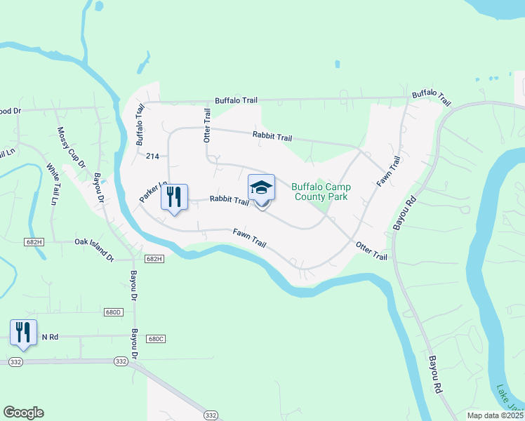map of restaurants, bars, coffee shops, grocery stores, and more near in Lake Jackson