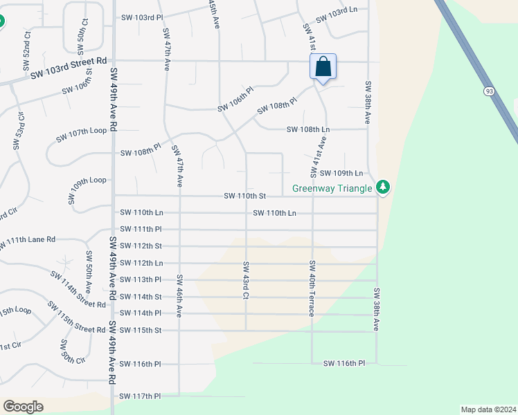 map of restaurants, bars, coffee shops, grocery stores, and more near 4254 Southwest 110th Street in Ocala