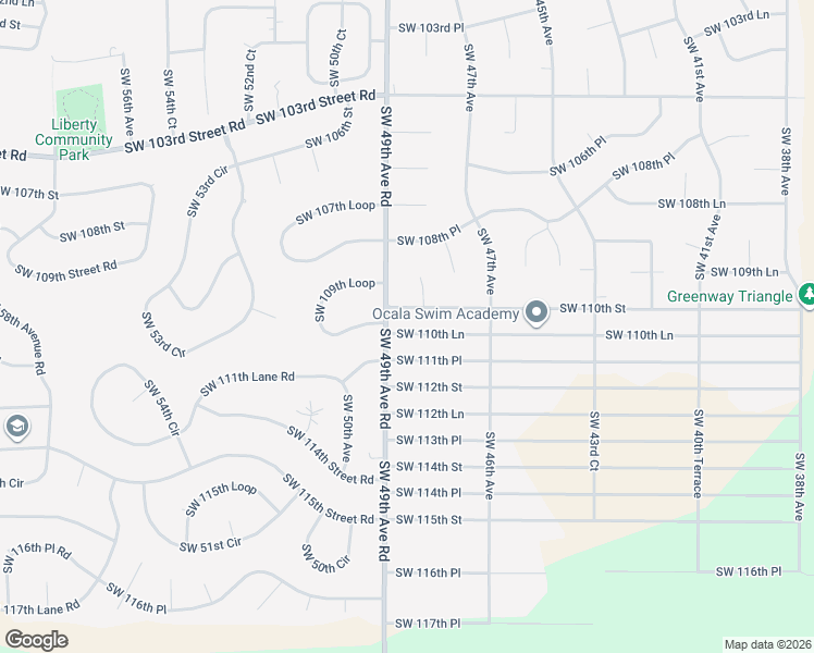 map of restaurants, bars, coffee shops, grocery stores, and more near 4886 Southwest 110th Street in Ocala