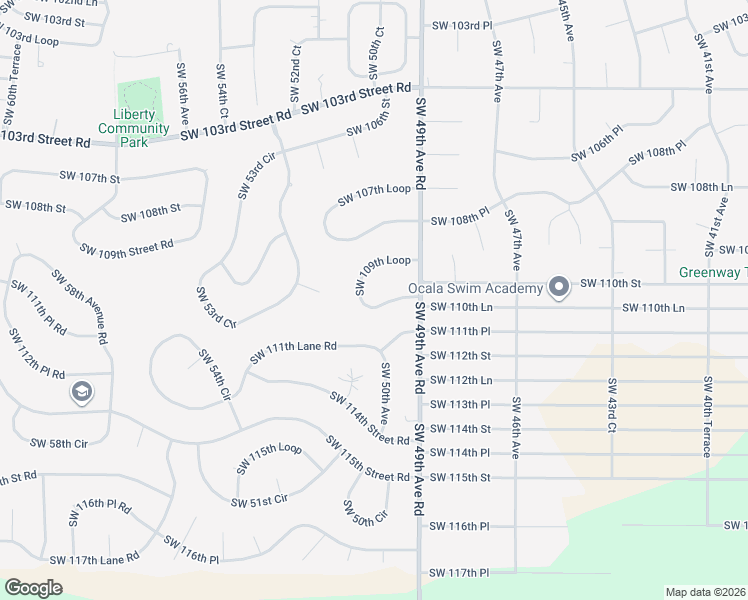 map of restaurants, bars, coffee shops, grocery stores, and more near 4986 Southwest 109th Loop in Ocala
