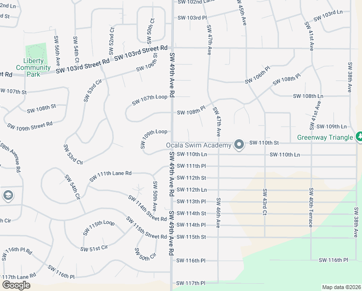 map of restaurants, bars, coffee shops, grocery stores, and more near 4886 Southwest 110th Street in Ocala