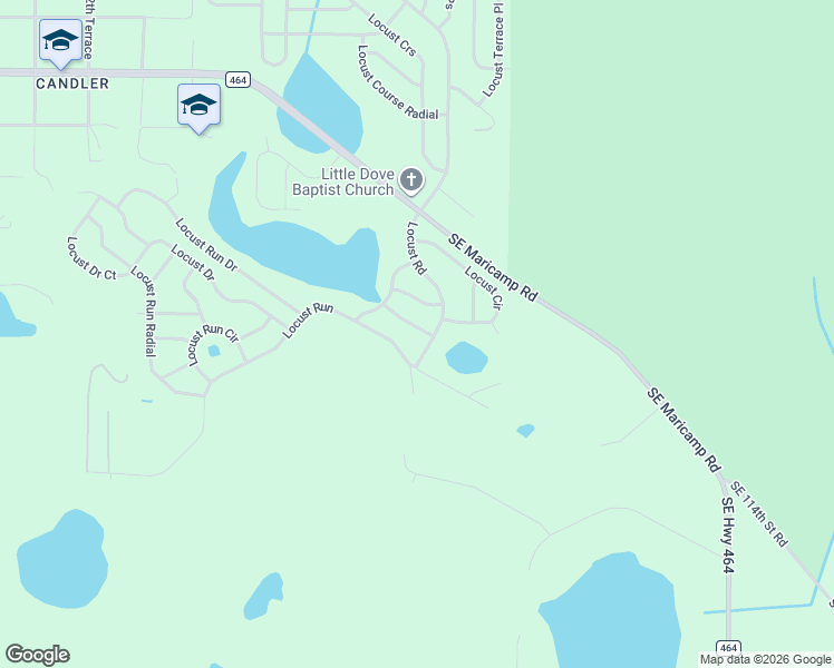 map of restaurants, bars, coffee shops, grocery stores, and more near 14 Locust Run in Ocala