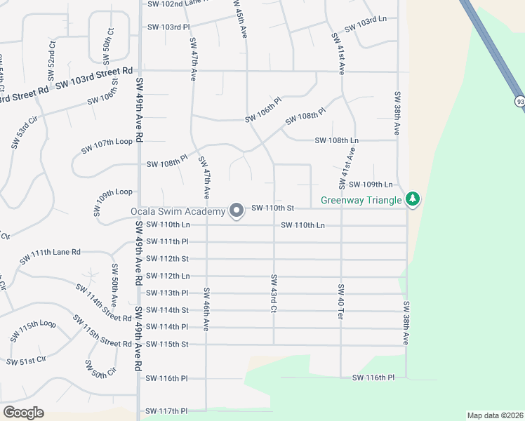 map of restaurants, bars, coffee shops, grocery stores, and more near 4348 Southwest 110th Street in Ocala