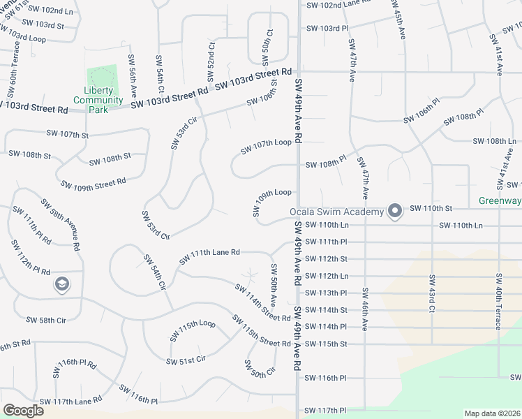 map of restaurants, bars, coffee shops, grocery stores, and more near 4986 Southwest 109th Loop in Ocala