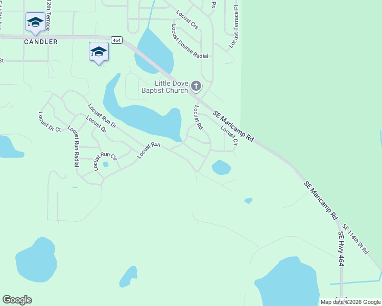 map of restaurants, bars, coffee shops, grocery stores, and more near 14 Locust Run in Ocala