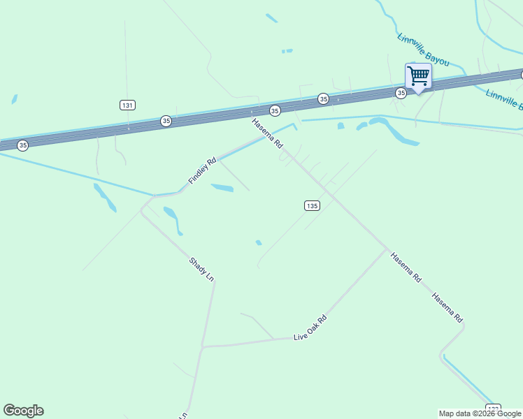 map of restaurants, bars, coffee shops, grocery stores, and more near 300 County Road 135 in Sweeny
