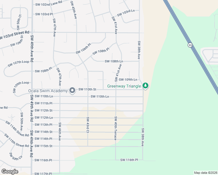 map of restaurants, bars, coffee shops, grocery stores, and more near 4150 Southwest 110th Street in Ocala