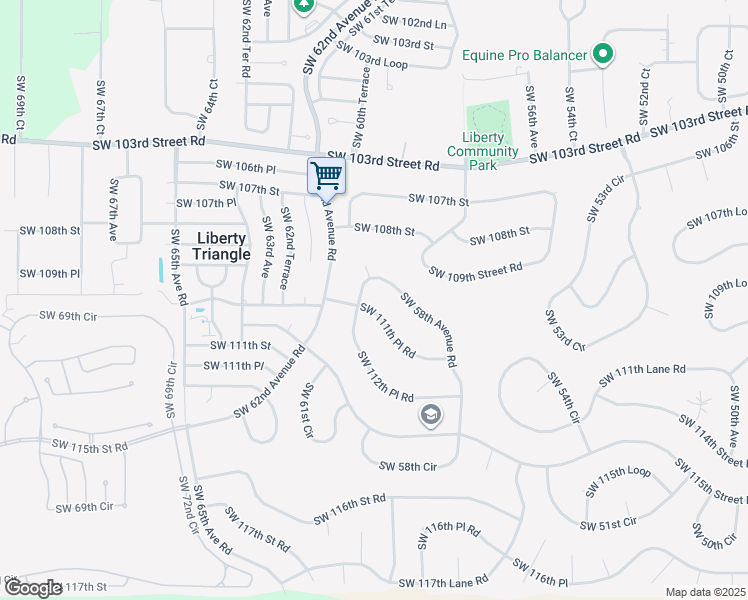map of restaurants, bars, coffee shops, grocery stores, and more near 6003 Southwest 111th Place Road in Ocala