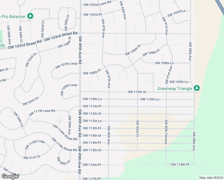 map of restaurants, bars, coffee shops, grocery stores, and more near 10999 Southwest 47th Avenue in Ocala