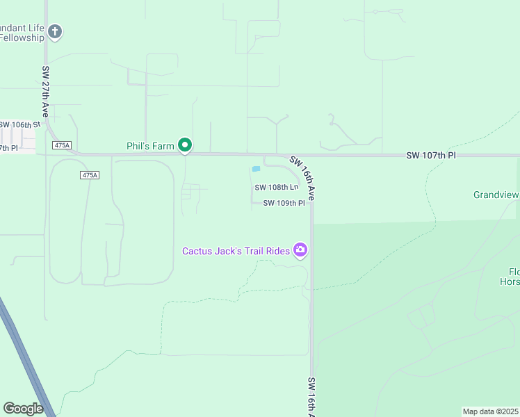 map of restaurants, bars, coffee shops, grocery stores, and more near 10900 Southwest 18th Terrace in Ocala